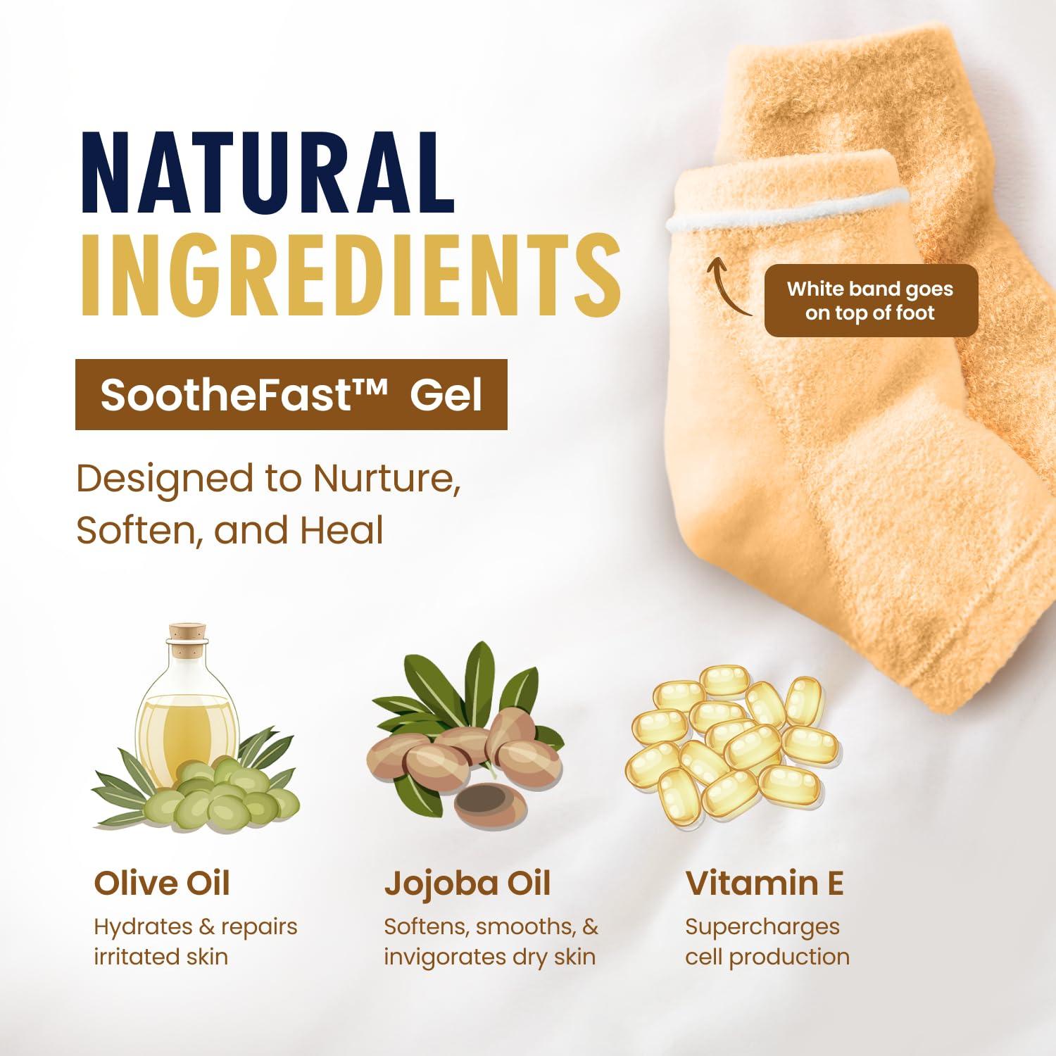 Dr. Frederick\'s Original Dr. Frederick\'s Original Moisturizing Fuzzy Heel Socks - 2 Pairs - Cozy Gel-Lined Sleep Socks for Women & Men - Soothing Dry, Cracked Feet - Cracked Heel Repair - Heal Dry Heels - Citrus Glow