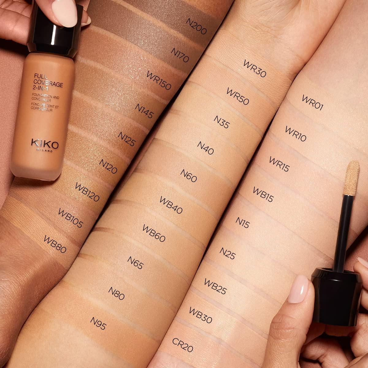KIKO Milano KIKO Milano Full Coverage 2-In-1 Foundation & Concealer N120, 2 In 1 Foundation And Concealer, Superior Coverage