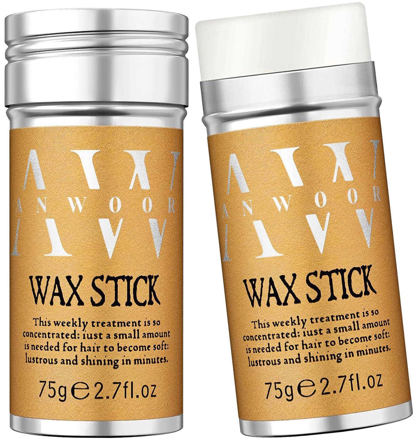 AnWoor Hair Wax Stick, 2PCS - Wax Stick For Hair Slick Back Stick For Hair Fly Away & Edge Frizz, Easy to Absorb & No White Chips & No-Greasy & Frizz Hair