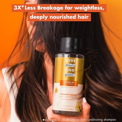 Love Beauty And Planet Love Beauty and Planet Shampoo with Vitamin B3 Coconut Oil & Ylang Ylang for Intensive Repair for Damaged Hair Sulfate, Silicone, & Paraben Free. Cruelty-Free. 13.5 oz