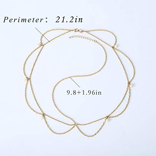Edary Edary Boho Pearl Head Chain Gold Tassel Headband Hair Jewelry Accessory for Women or Girls.
