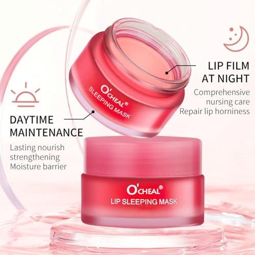 KlsyChry Lip Sleeping Mask Overnight Treatment, Lip Moisturizer for Very Dry Lips, Night Time Lip Balm Sleeping Lip Repair Mask for Dry Cracked Lips (Berry)