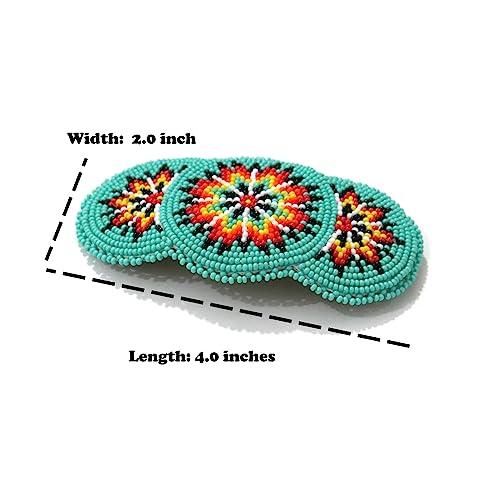 buybeaded Beaded Hair Clips Native American Style Handmade Collection (Turquoise)