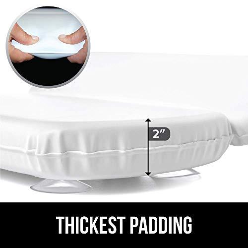 Gorilla Grip Gorilla Grip Bath Pillow and Shower Stall Mat, Bath Pillow Size 14.5x11 in White and Shower Mat Size 21x21 in Clear, 2 Item Bundle