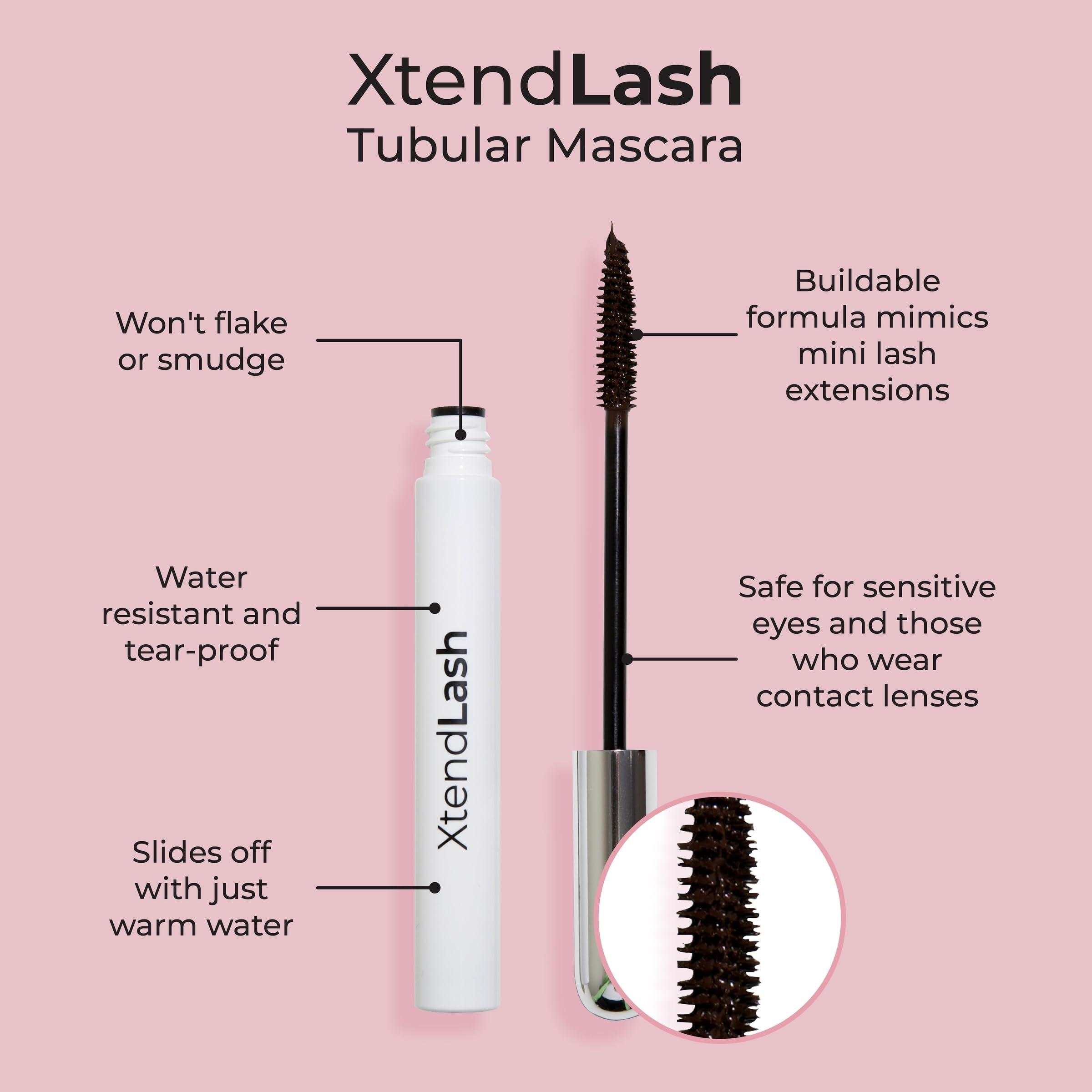 MCoBeauty MCoBeauty XtendLash Tubular Mascara, Black-Brown, Bold Definition for Intensely Defined Lashes, Vegan, Cruelty Free Cosmetics