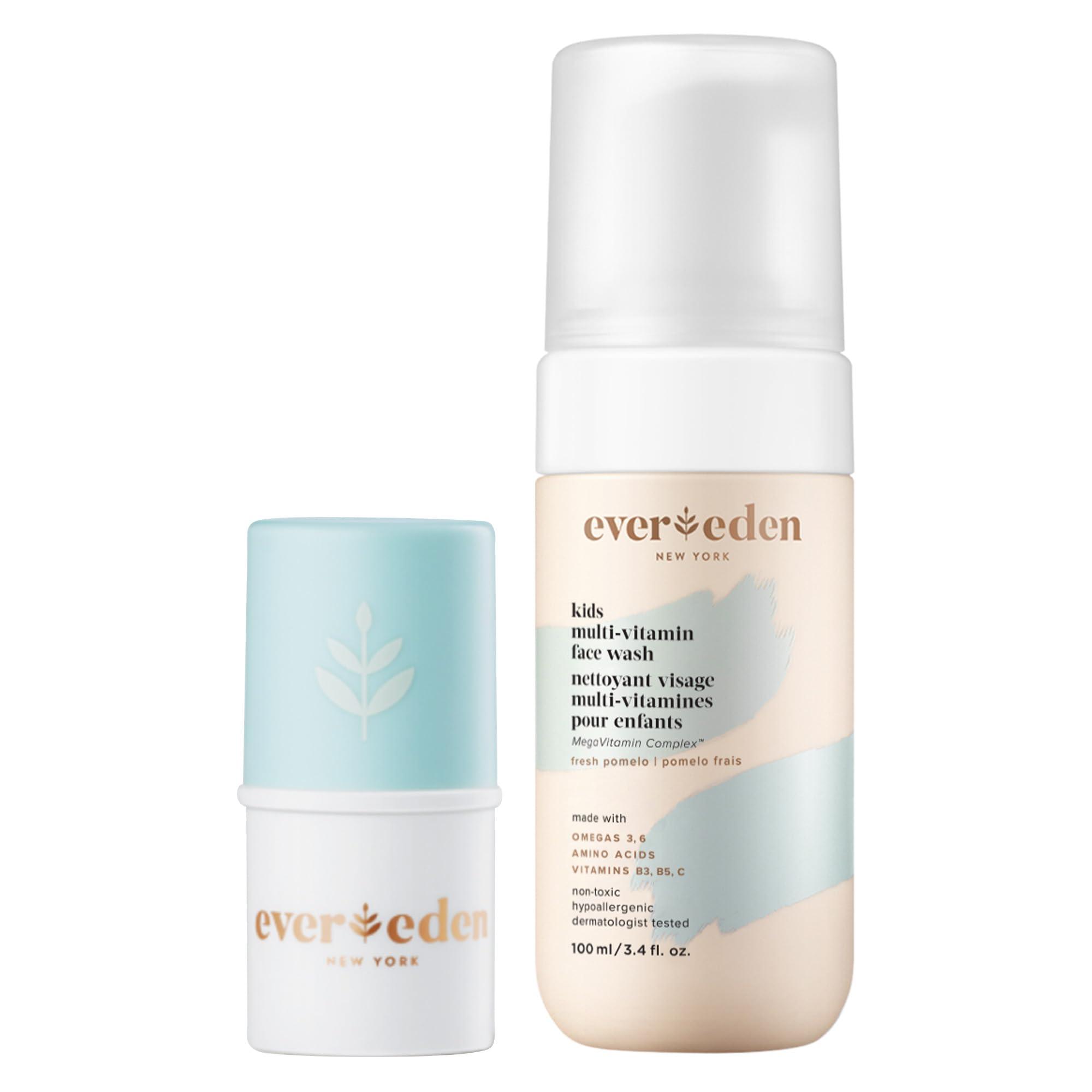Evereden Evereden Kids Face Wash: Fresh Pomelo, 1.7 oz. & Kids Lip Balm, 0.13 oz | Clean and Non-Toxic Kids Products | Multi-Vitamin Skin Care for Kids