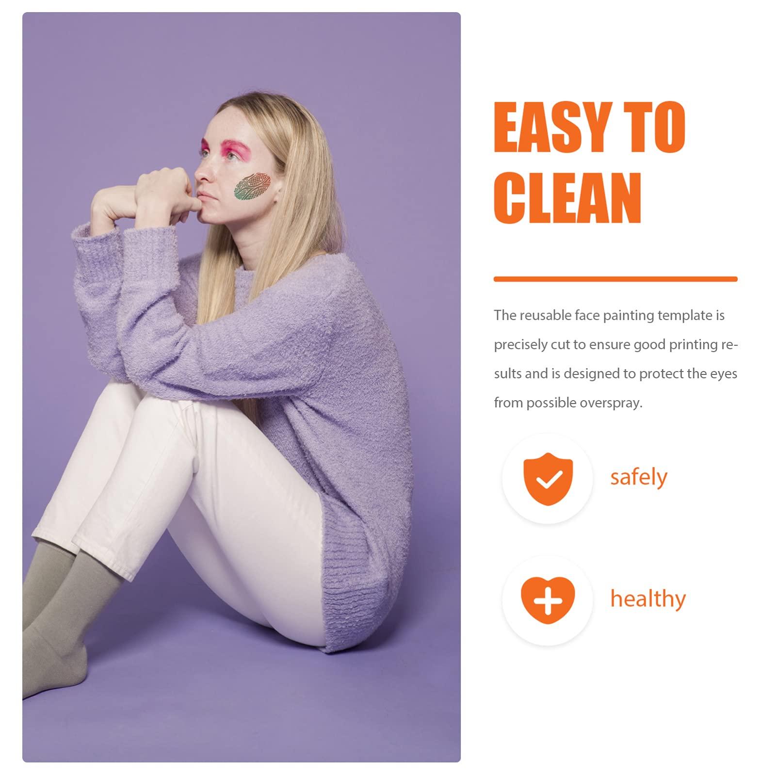 EXCEART EXCEART 42pcs Painted Template Tools Makeup Template Face Paint Stencils Drawing Stencil Makeup Templates Stencils Cosmetics White The Face