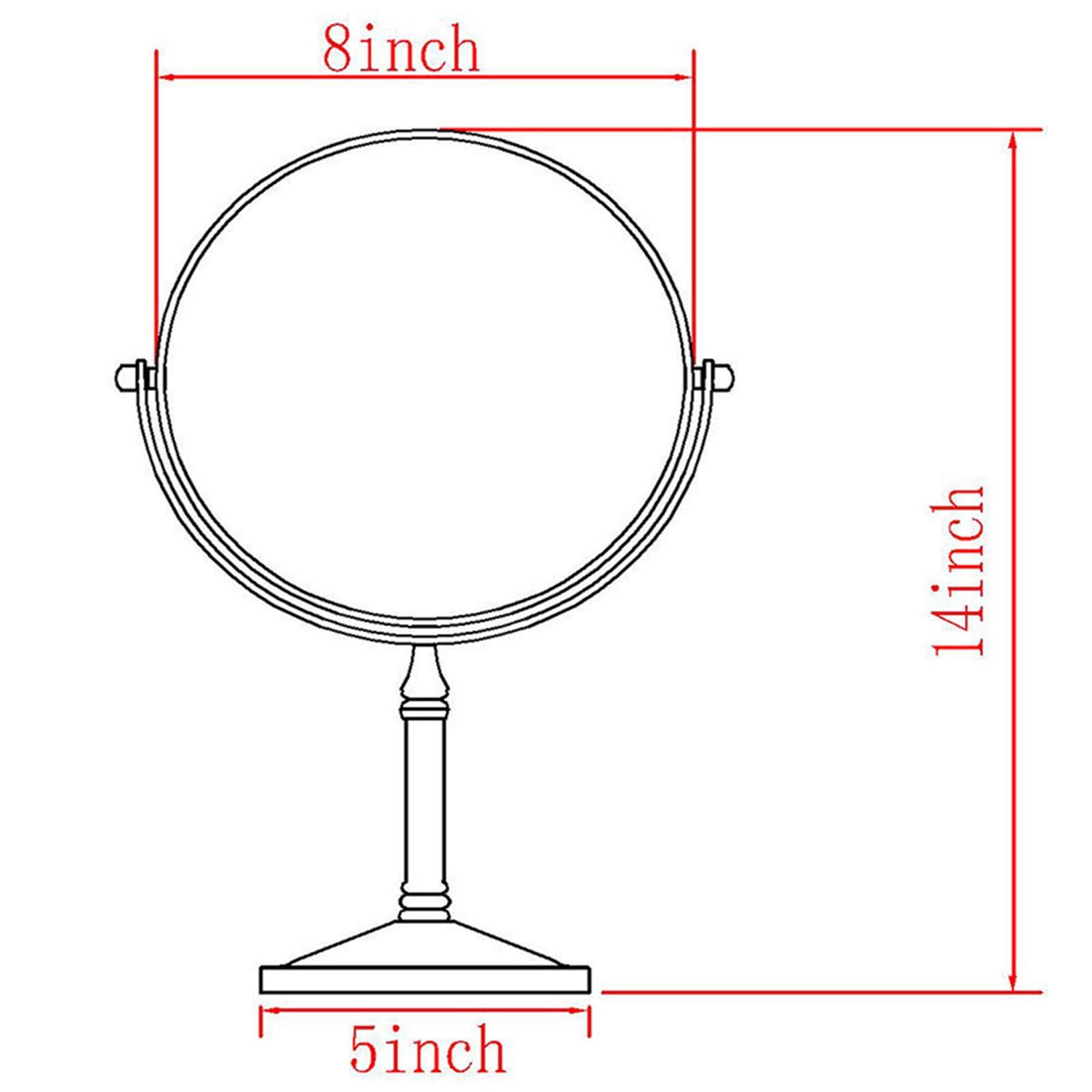 Makeup 8 Inch Countertop Makeup Mirrors, Double Sided Brass Standing Vanity Mirror, 1X and 3X/5X/7X/10X Magnifying, 360° Rotation Tabletop Cosmetic Mirrors,Gold,5X
