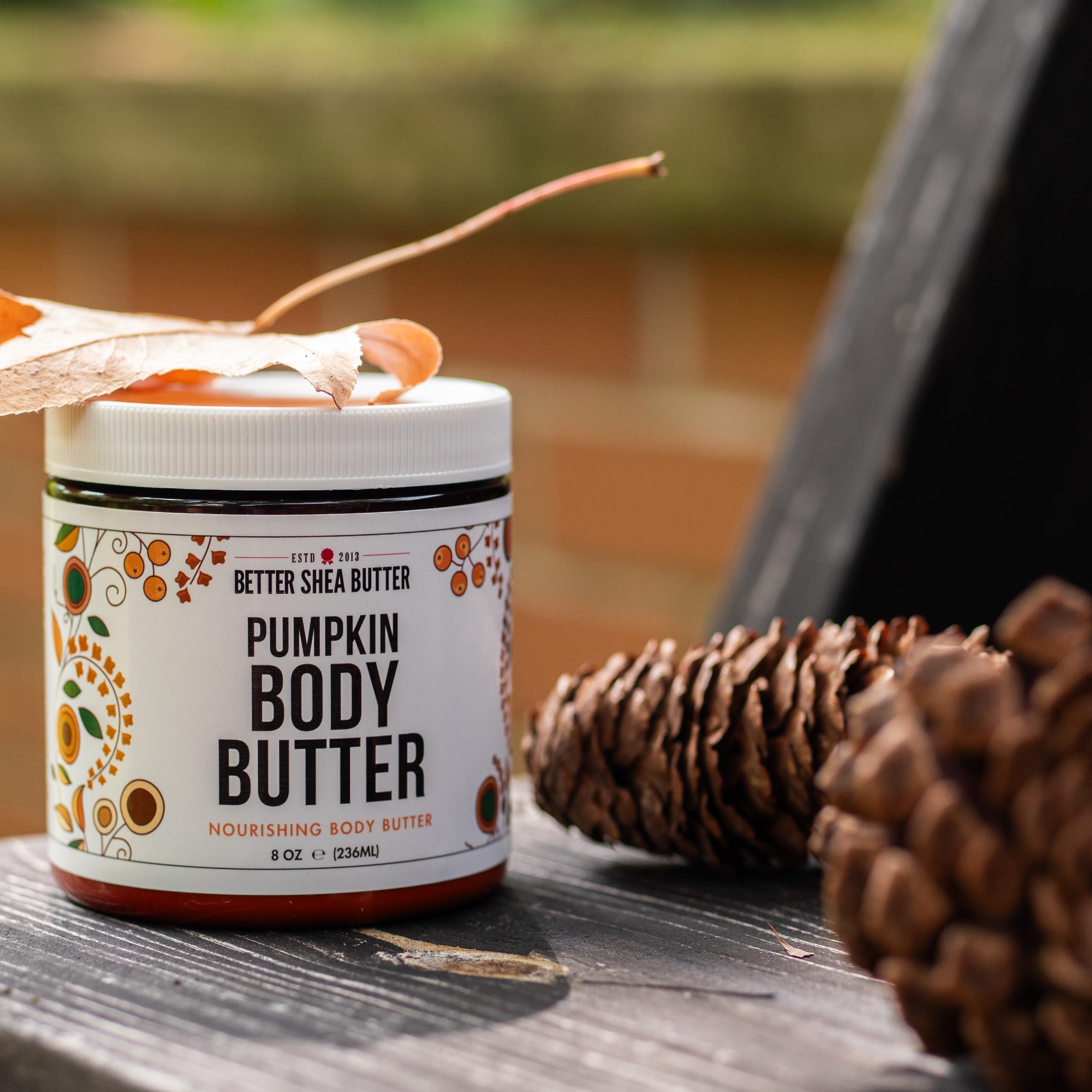 Better Shea Butter Pumpkin Body Butter with Organic Shea Butter | Pumpkin Spice Lotion for Women | Non Greasy Body Cream | Fall Body Care Favorite with Pumpkin Spice Scent