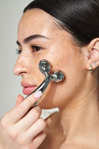 Pacifica Pacifica Face Roller Massager - Future Youth Stainless Steel Gua Sha Facial Beauty Tool Skin Care - for Face Neck Eye Body Skin Care - Face Sculpting Tool Lymphatic Drainage Gifts for Her Women & Girl