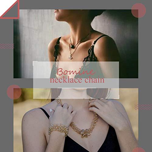 Bomine Bomine Boho Layered Disc Necklace chain Turquoise Pendant Necklaces Jewelry for Women and Girls (Gold)