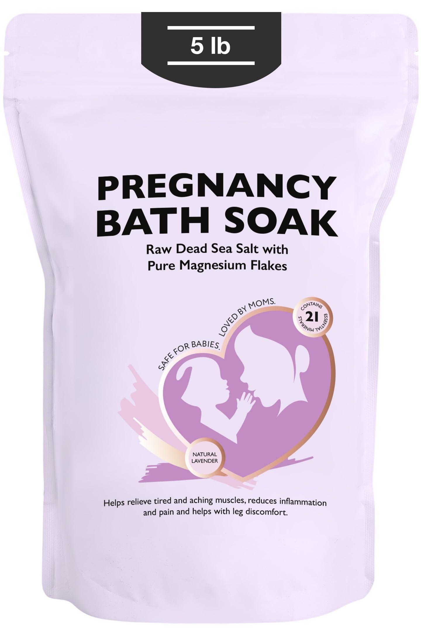 Aromasong Aromasong Dead Sea Pregnancy Bath Soak 5 LB - Natural Lavender with Pure Magnesium Flakes & Minerals - Used for Pregnancy & Postpartum Muscle Ache & Leg Discomfort - Better Absorbing Than Epsom Salt