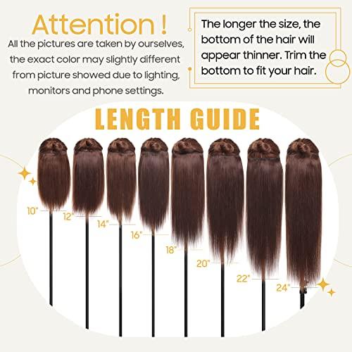 S-noilite S-noilite Clip in Hair Extensions Real Human Hair 24 Inch Platinum Blonde Hair Extensions Remy Human Hair Clip In For Women Natural Straight Clip on Extension 8PCS 80g #60