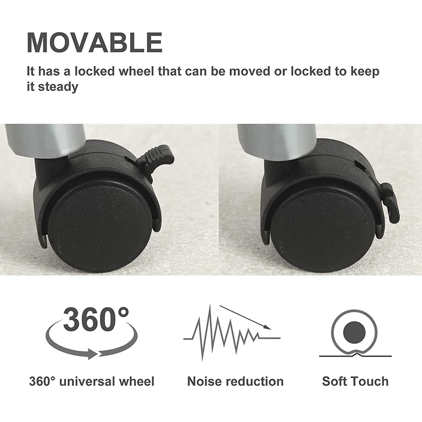 beautylife Manicure Table Portable Nail Desk Foldable Nail Tech Table with Large Drawer, Lockable Wheels