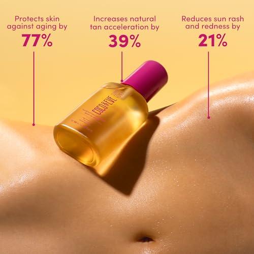Coco & Eve Coco & Eve Tan Boosting Anti-Aging Body Oil SPF20 - Tanning Accelerator Spray, UVA UVB Sun Protection | Moisturizing Outdoor Bronzing Enhancer with Natural Ingredients, Antioxidants (5.07 Fl Oz)
