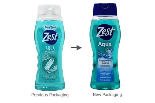 Zest Zest Body Wash Aqua with Vitamin-E Hydrating 18 Ounce (Pack of 3)