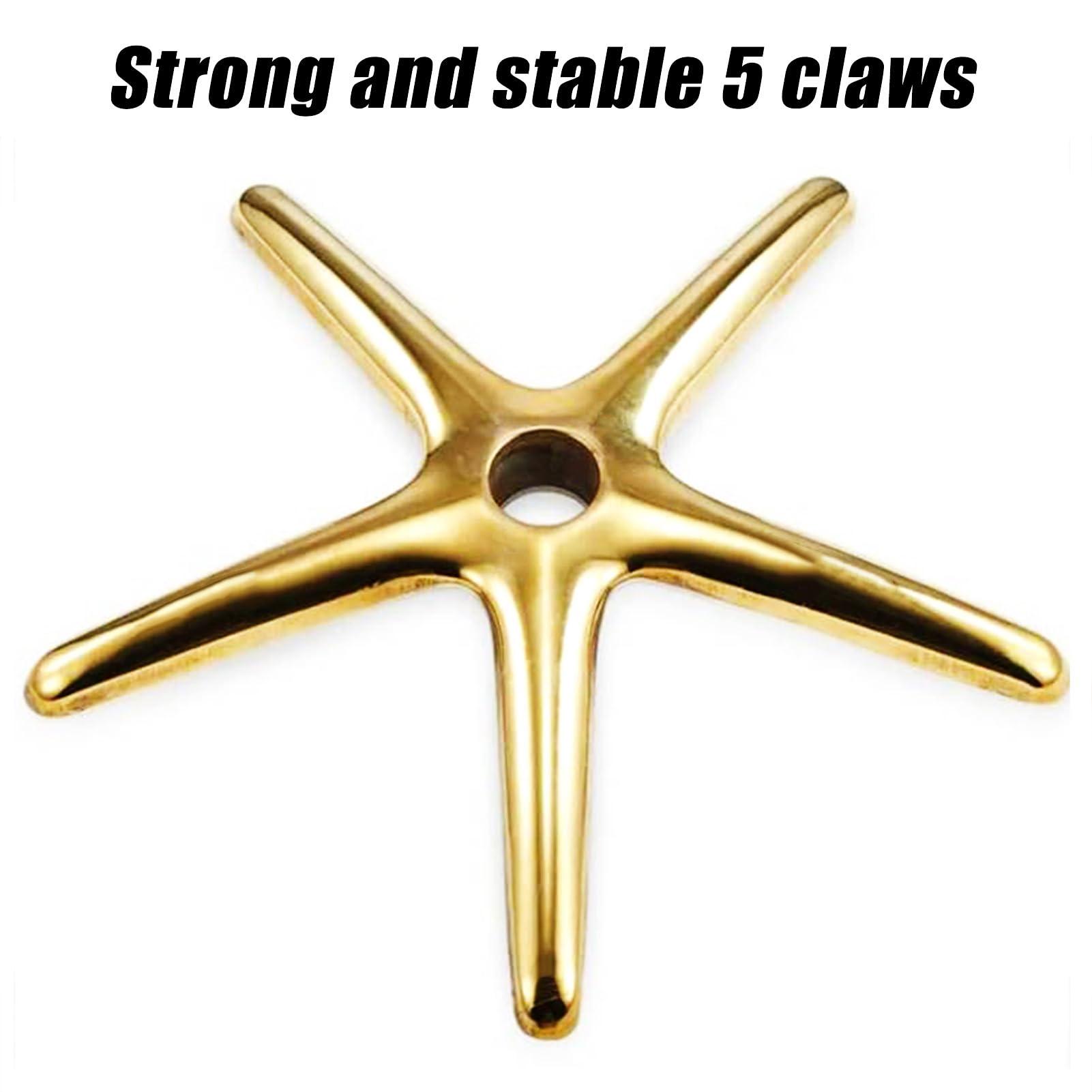 ZJXDPBF Round Rolling Bar Stool, Modern Beauty Salon Spa Swivel Chair with Titanium Gold 5 Claws and Globe Wheels, Adjustable 47-64 cmr:Black