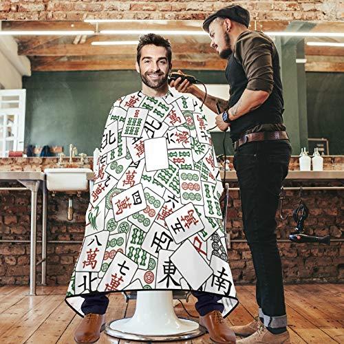 visesunny visesunny Professional Barber Cape Chinese Mahjong Polyester Hair Cutting Salon Cape Apron Shaving Cloth Beard Shaving Bib Hairdressing Cape Anti-Static Haircut