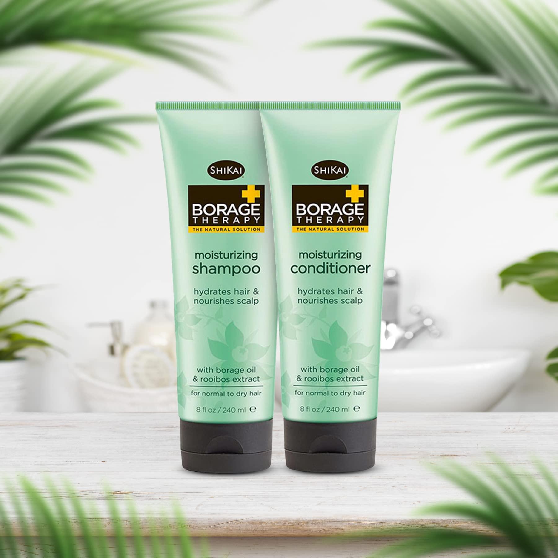 ShiKai ShiKai Borage Shampoo & Conditioner Set, 8 oz (2-Pack) - Rich in Botanicals, Helps Relieve and Moisturize Dry Scalp & Hair, Softens and Detangles, Sulfate-Free, Paraben-Free, Gluten-Free