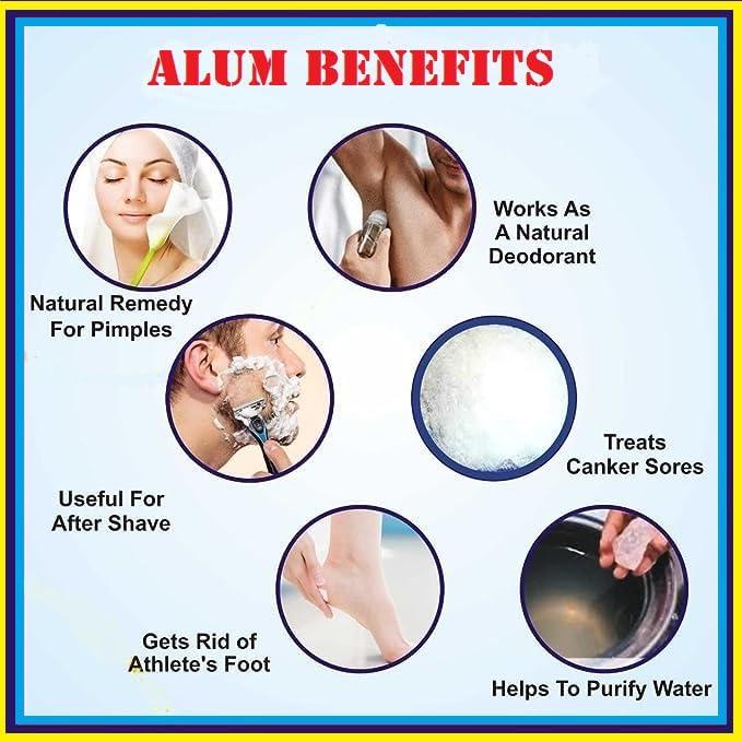 FLFWLASS FLFWLASS-Alum Stone Block | White Alum Crystal Rock | Phitkari Crystal Stone of Alumbre | Natural Piedra de Alumbre Alum Stone | Shaving Stone Chunks | Tawas Stone Antiperspirant (400 Gram)