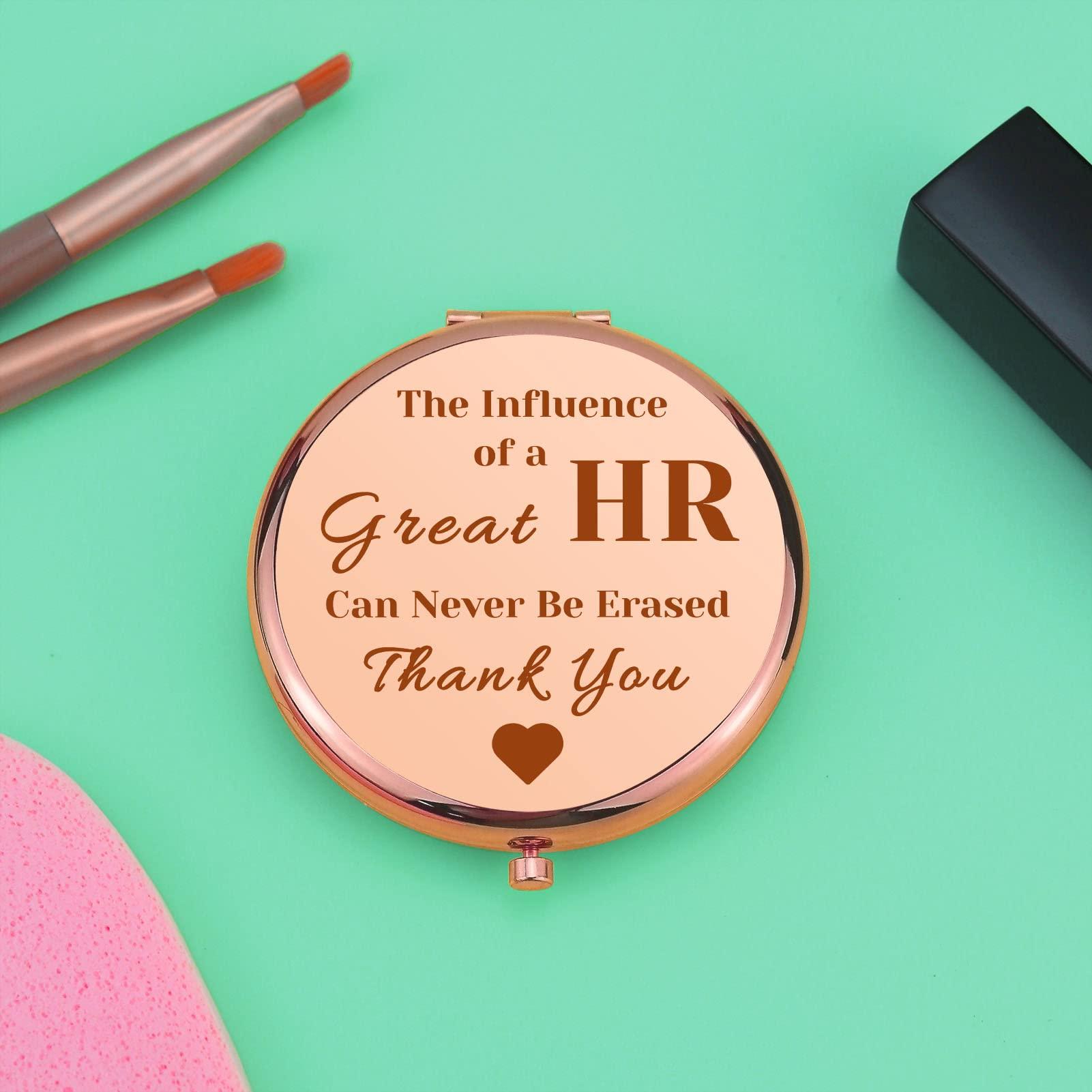Mwphuy HR Appreciation Gifts HR Gift for Women Compact Makeup Mirror HR Director Gift Human Resources Gift Ideas HR Thank You Gifts Folding Makeup Mirror for HR Manager Coworker Birthday Retirement Gifts