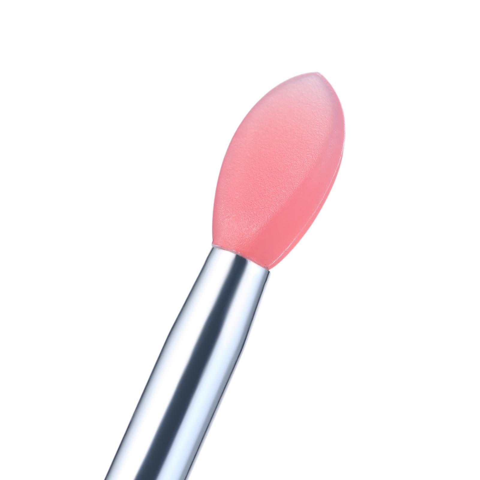 Ymiko Lip Applicators Disposable, Silicone Lip Brushes, Black, White, Pink (Optional) Lip Applicators Silicone Lip Applicator with 10 Silicone Lip Brush and 2 Anti lost Cover for