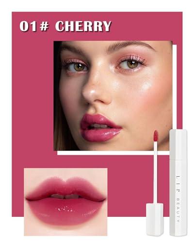 LYSdefeu Moisturizing Lip Tint Stain, Velvet Water Lip Tint Liquid Lipstick Makeup, Vivid High Pigment & Non-Sticky & Non-Transfer Wear Lip Gloss Oil for Lasting All-Day Beauty, Multi-use Lip & Cheek Tint- 01#