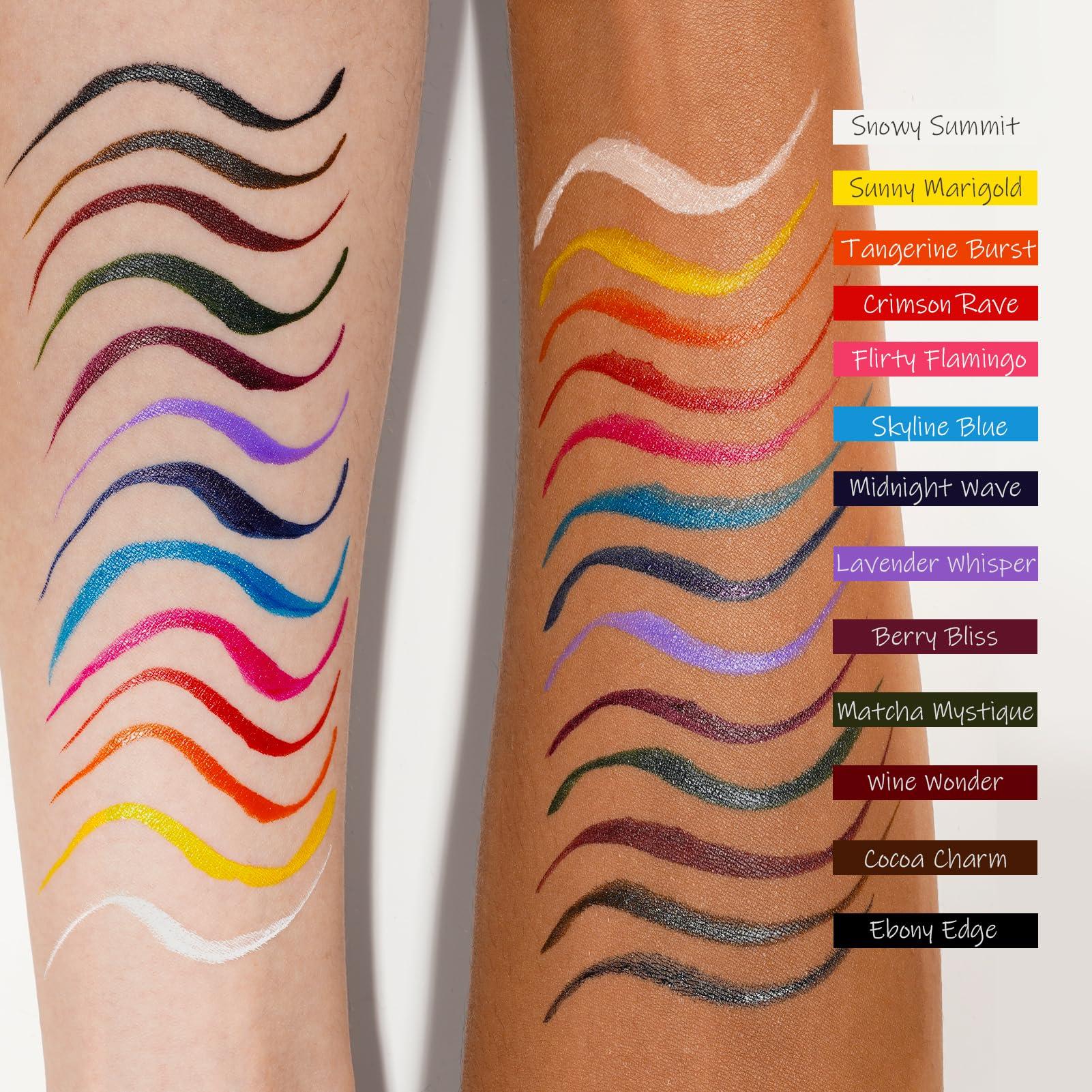 YES.EYE DO YES.EYE DO Bright Blue Liquid Eyeliner Precision Pen - Felt Tip Blue Eyeliner Liquid for Flexible Line Thickness - Easy to Remove with Warm Water - Drama Makeup&Body Art Use (Skyline Blue)