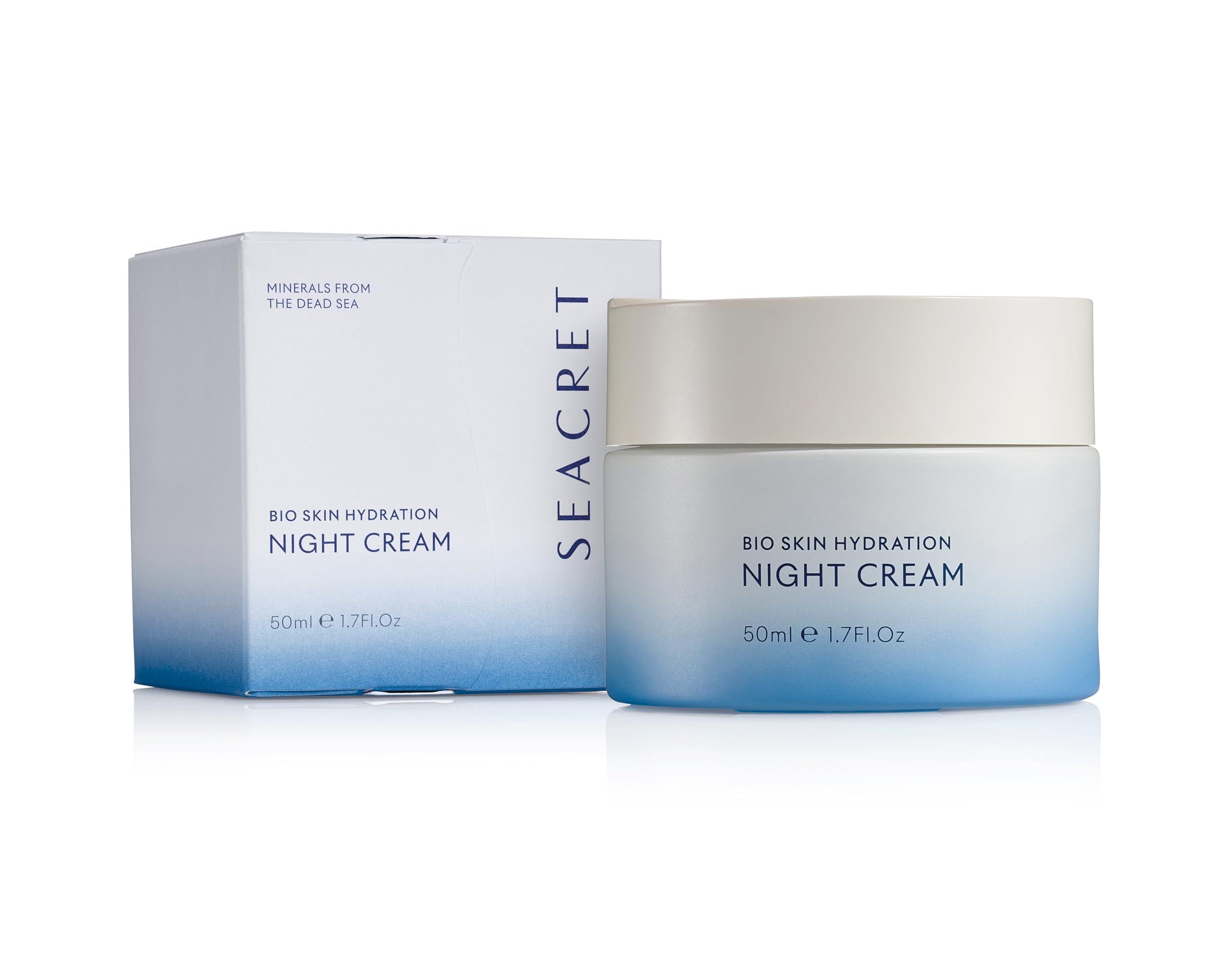 SEACRET SEACRET Bio Skin Hydration Night Cream with Aloe, Niacinamide, Jojoba, Argan Oil, and Dead Sea Minerals Deeply Moisturizing, assist in Anti-Aging, and Skin-Conditioning Formula, 50ml