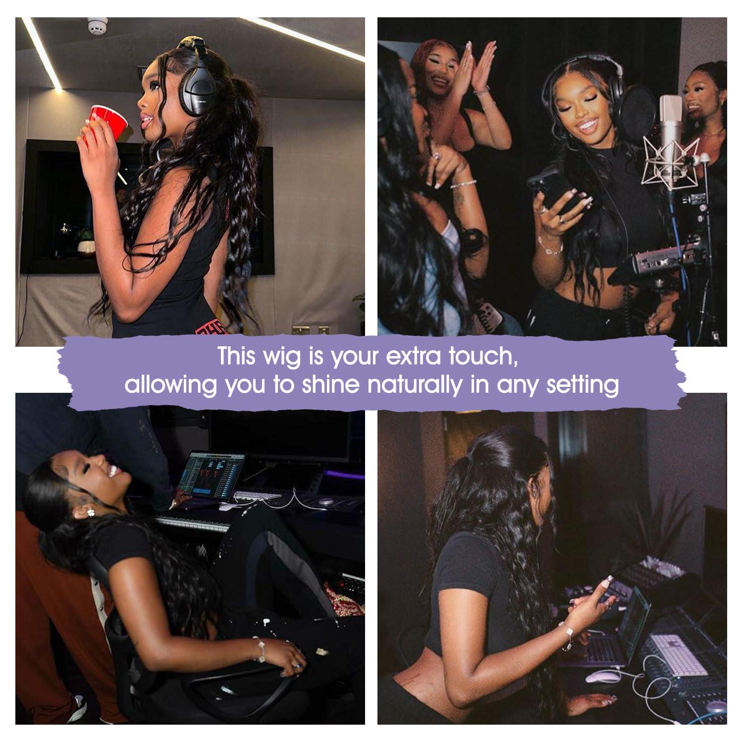 Lemoda Lemoda 210% Density 13x6 Water Wave Full Lace Frontal Virgin Human Hair Wigs Deep Wave 13x6 HD Lace Front Wigs Pre Plucked Wet and Wavy Human Hair Wig 22Inch Bouncy Curl 12A