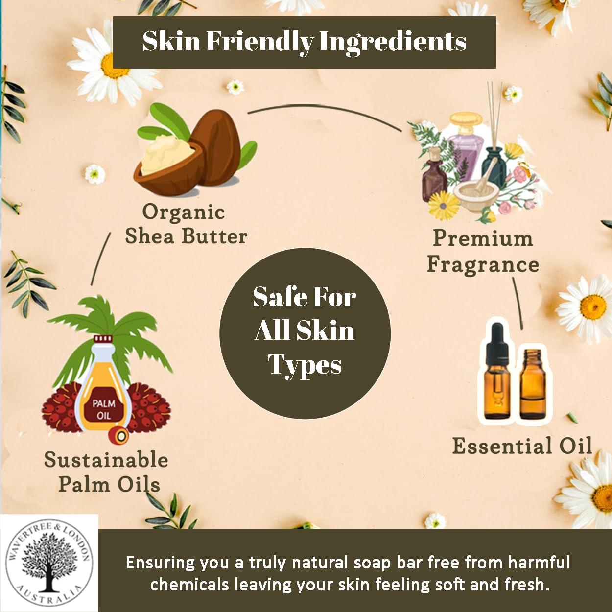 Wavertree & London Wavertree & London Assorted Fabulous Florals (8 Bars), 7oz Moisturizing Natural Soap Bars, French -Milled and enriched with Shea Butter