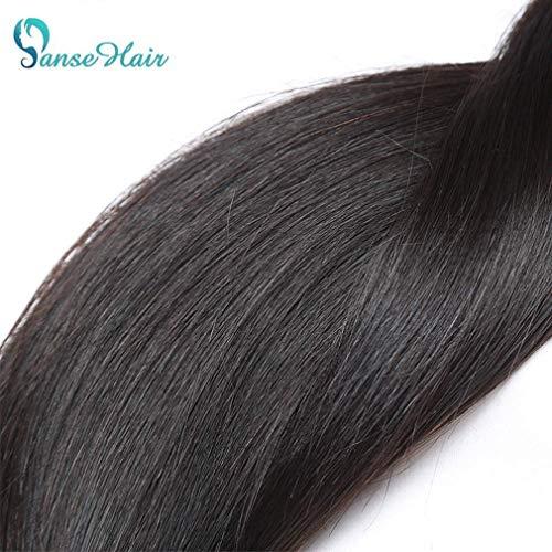 Panse Hair 10A Straight Bundles with Closure Human Hair (14 16 18 with 12 Inch) Brazilian Human Hair Bundles with Closure 100% Unprocessed Virgin Remy Straight Hair Weave Bundles with Closure 4x4 Three Part