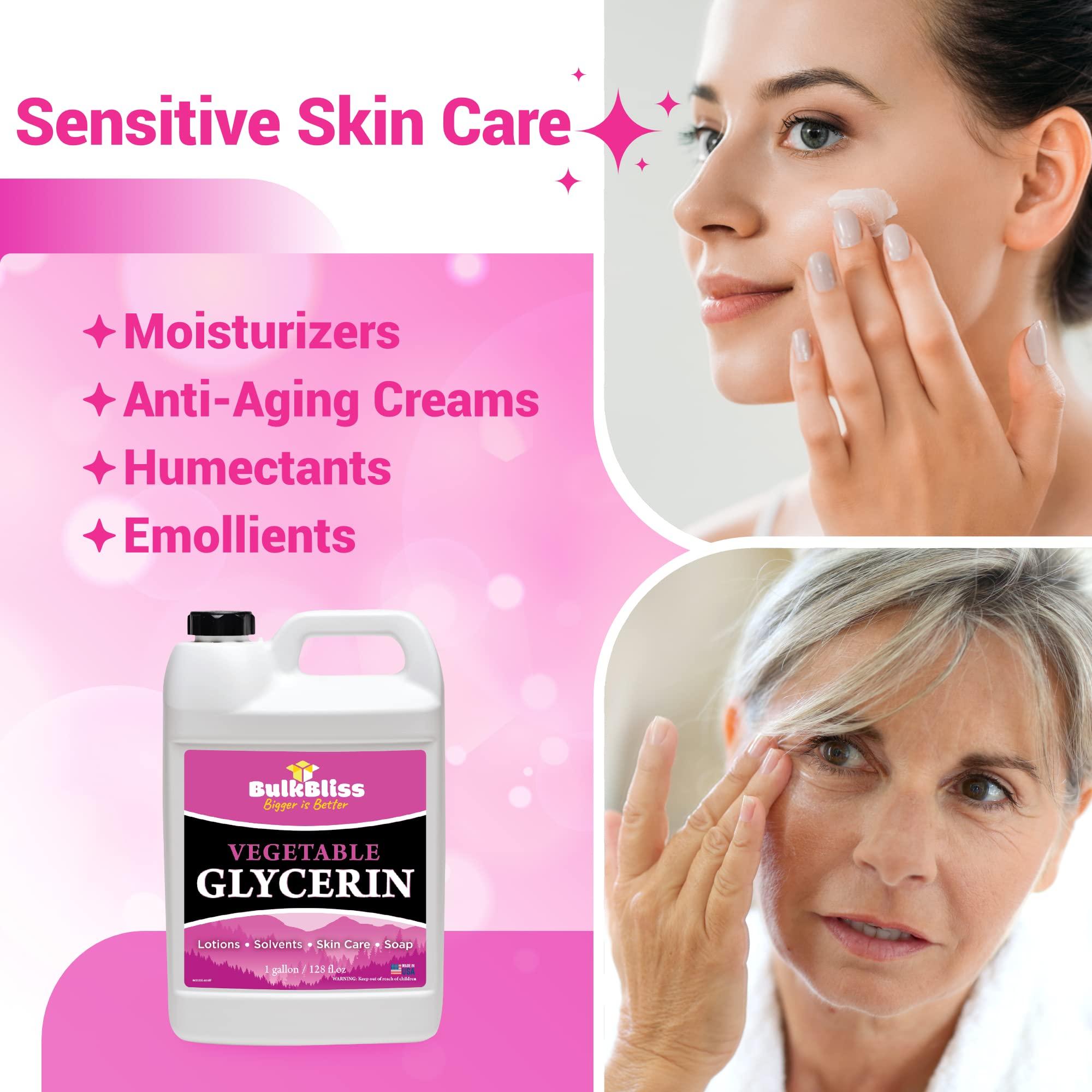 BulkBliss BulkBliss Vegetable Glycerine Food Grade, Non-GMO for Skin, Crafts - 1 Quart Glycerin Liquid (32oz)