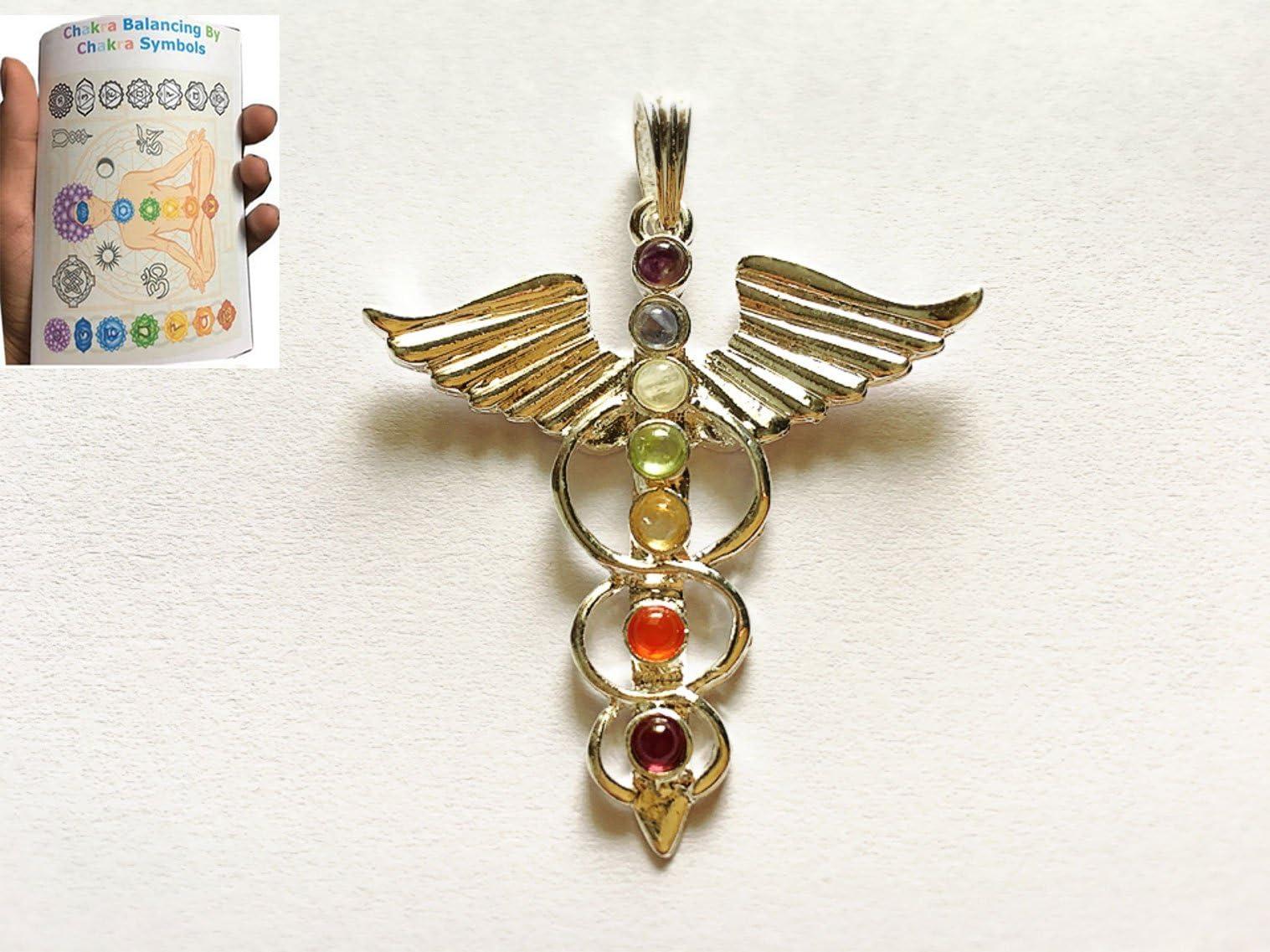 Vaibhav Jewels 7 Chakras Crystal Healing Energy Angel Wings Metal Healing Reiki Chakra Pendants Chakra Balancing, Chakra Healing, Spiritual Energy,Crystal Healing,Balancing Energy,Emotional Healing Energy, Healing