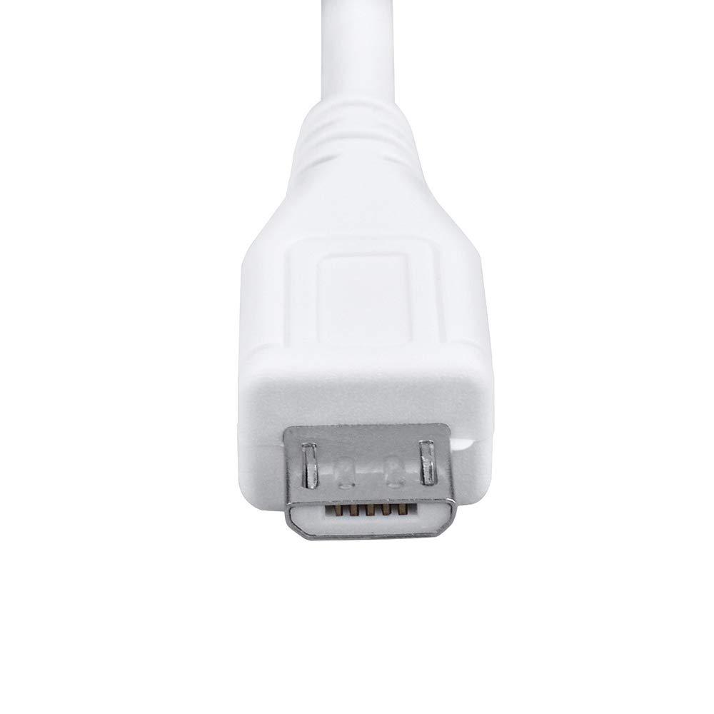 K-MAINS K-MAINS 5ft White Micro USB Charging Cable for Kyocera Milano C5120 Rio E2000, E3100 Duramax E4255 Laylo Luno M1400 X-TC M2000 Echo M9300 Presto MetroPCS Kyocera Domino S1310 S1350 Torino/Loft