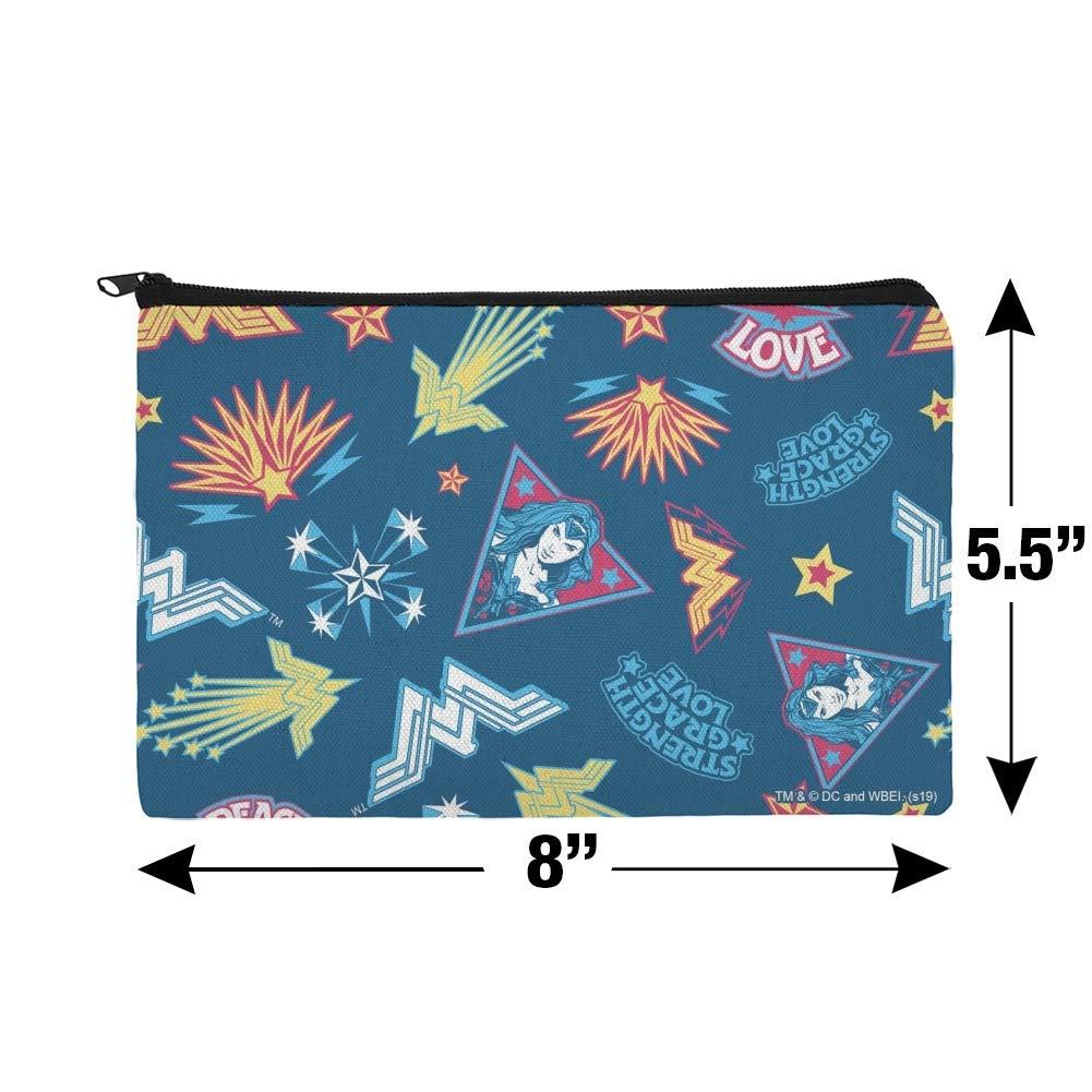 GRAPHICS & MORE Wonder Woman Movie Sticker Pattern Makeup Cosmetic Bag Organizer Pouch