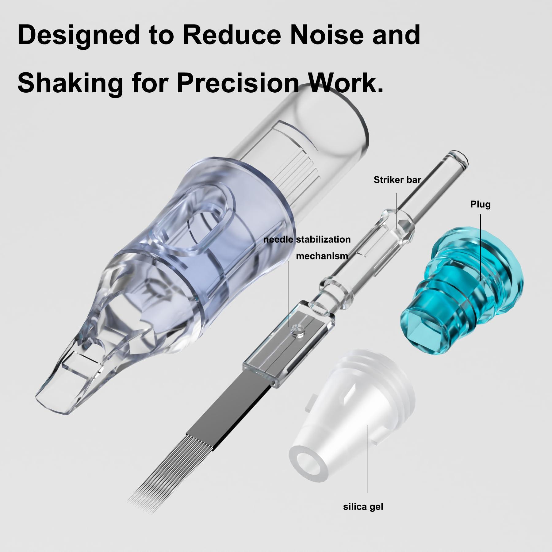 BRONC BRONC 50PCS Tattoo Cartridge Needles 1211RL - 11RL #12 Standard 0.35mm 11 Round Liner Disposable Tattoo Needles for Rotary Tattoo Machines