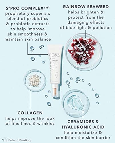 TULA TULA Skin Care Radiant Skin Brightening Serum Skin Tint SPF | Facial Sunscreen Provides Broad Spectrum SPF 30 Protection, Tinted, Serum-Light Formula Brightens and Evens Skin | Shade 27, 1.0 fl. oz.