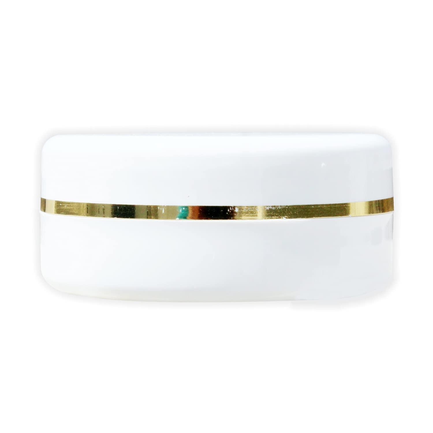 MYOC MYOC White Plastic Jar with Dome Lid 50gm (1.7 Oz) Refillable Make-up Cosmetic Jars Empty Face Cream Eye Shadow Lip Balm Lotion Storage Container Pot Case (Pack of 6)