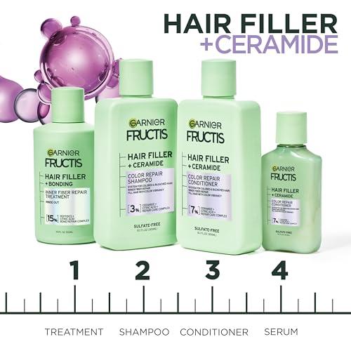 Garnier Garnier Fructis Hair Filler Bonding Pre Shampoo Hair Treatment + Color Repair Shampoo and Conditioner + Serum Set with Ceramide, 4 Items, 1 Kit