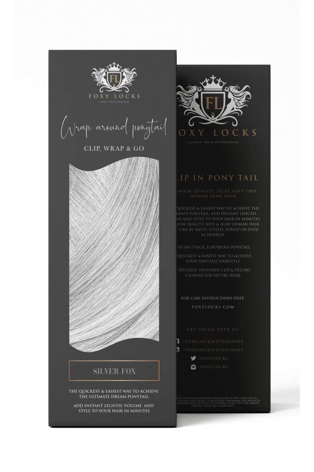 Foxy Locks Foxy Locks Silver Fox - Wrap Ponytail Clip In Hair Extensions 12/16 / 22/26 INCH 12\" | 100g