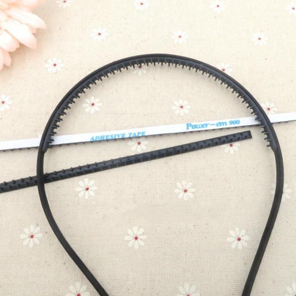 Capiant 10 PACK Anti-Slip Silicone Grip Headbands, Self-Adhesive Hairbands with Teeth Strips, Craft Hair Accessories (0.18 * 6.89 in)