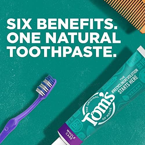 Tom's of Maine Tom\'s of Maine Whole Care Natural Toothpaste with Fluoride, Spearmint, 4 Ounce (Pack of 3), (Packaging May Vary)