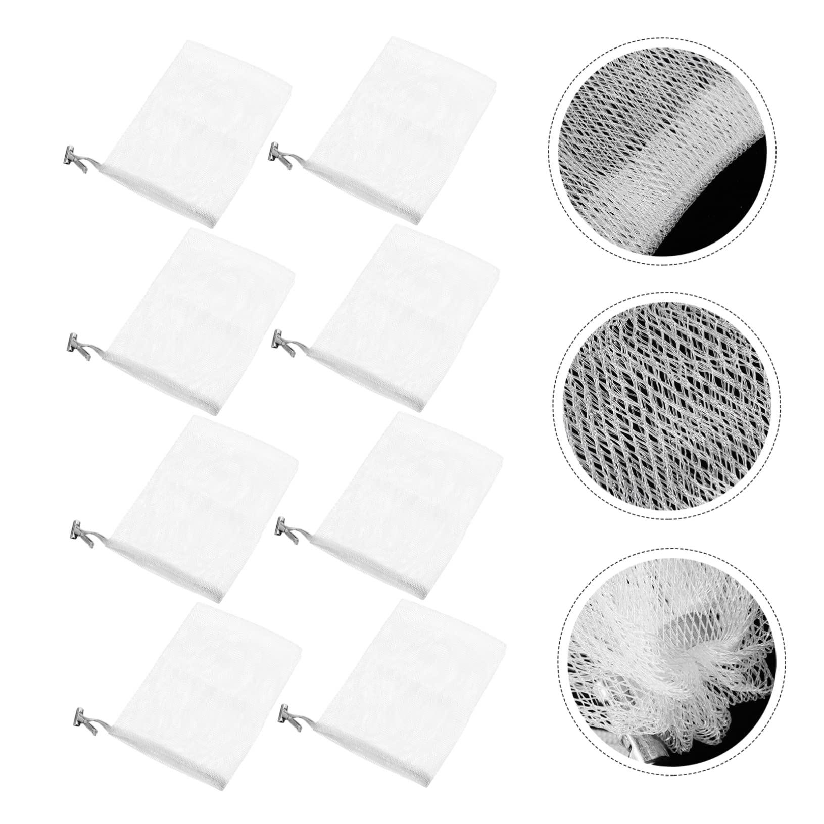 Angoily Angoily 8pcs Soap Mesh Bag Soap Dishes for Bar Mesh Foaming Net Dish Soap Holder Cleansing Dispenser Soap Holder Bag Filter Based Cup Clear Simple Face Scrubbers Fabric Dark Grey