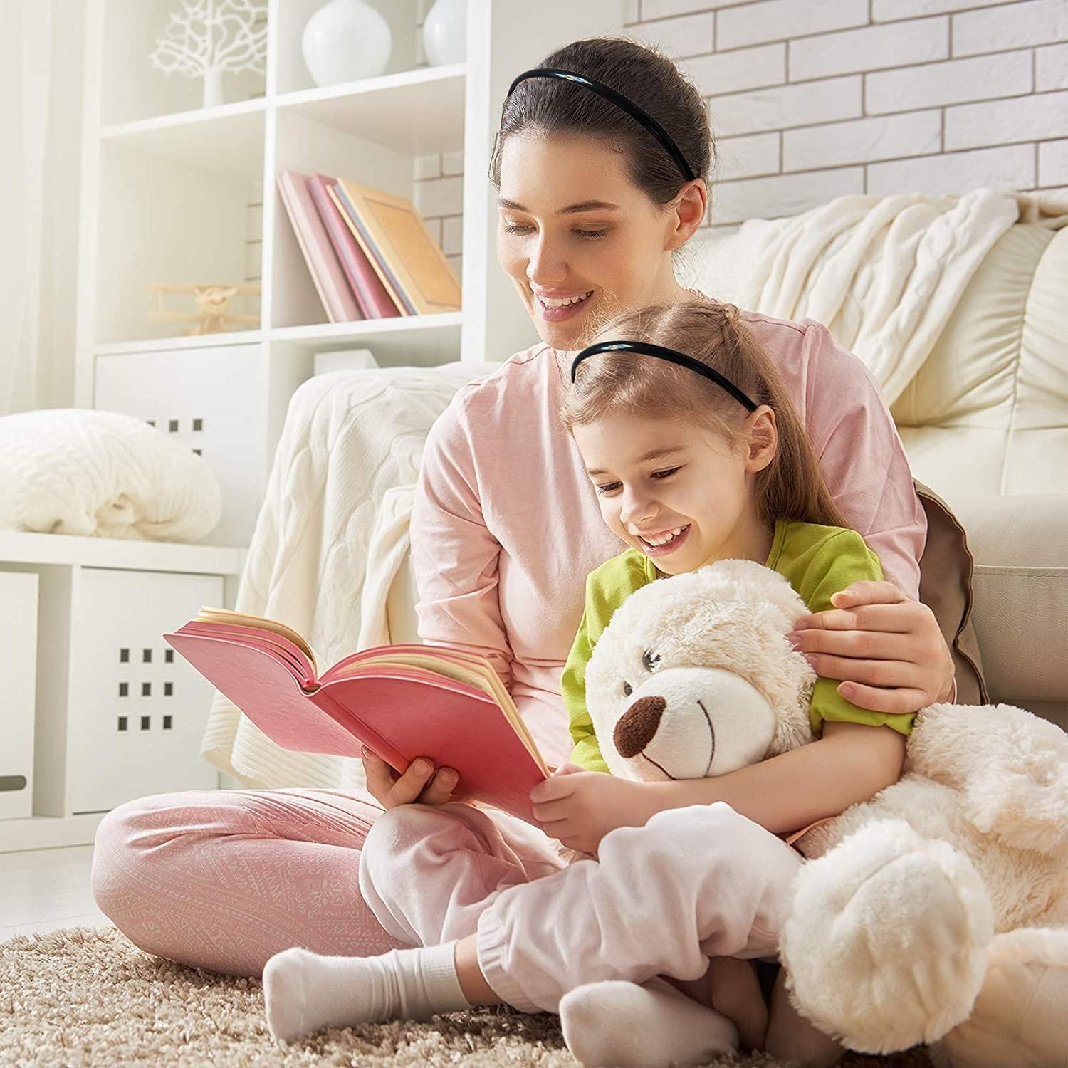 Exiiantag 6 Pack Black Plastic Headbands for Women Girls Man,Black Hair Hoop with Teeth,Headband Hair Bands for Unisex (8mm Wide)