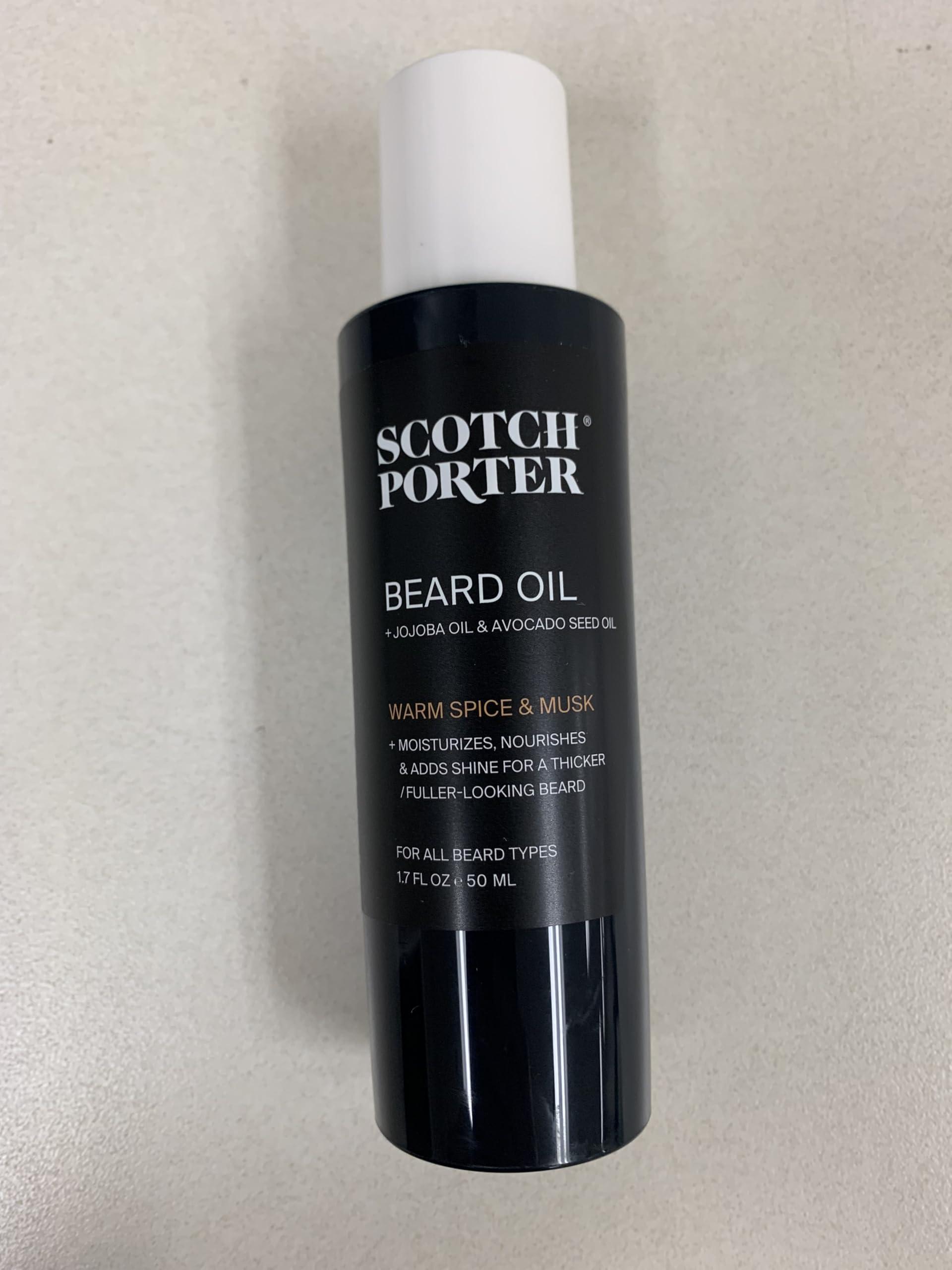 Scotch Porter Scotch Porter Beard Collection Cleanse, Moisturize, Soothe & Style Coarse, Dry Hair while Encouraging Growth for a Fuller/Healthier-Looking Beard Includes Full-Size Wash, Conditioner, Serum & Balm