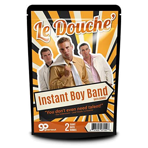 Gears Out Gears Out Instant Boy Band Bath Bombs - Funny Boy Band Le Douche Design - XL Bath Fizzers for Men and Women - White and Brown Marbled, Root Beer Scent, Handcrafted in The USA