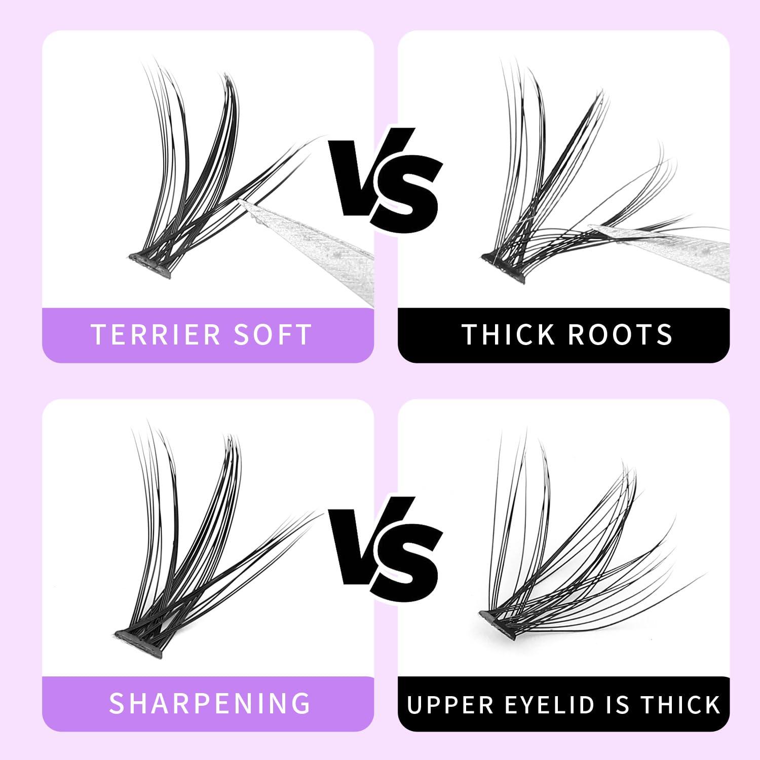 Bodermincer Bodermincer 10D/20D/30D/40D/50D Cluster to Choose Large Tray 240pcs D Curl Individual Cluster Eyelashes False Eyelashes Extension Individual Eyelash Bunche Lash Cluster DIY at Home (30D-15mm)