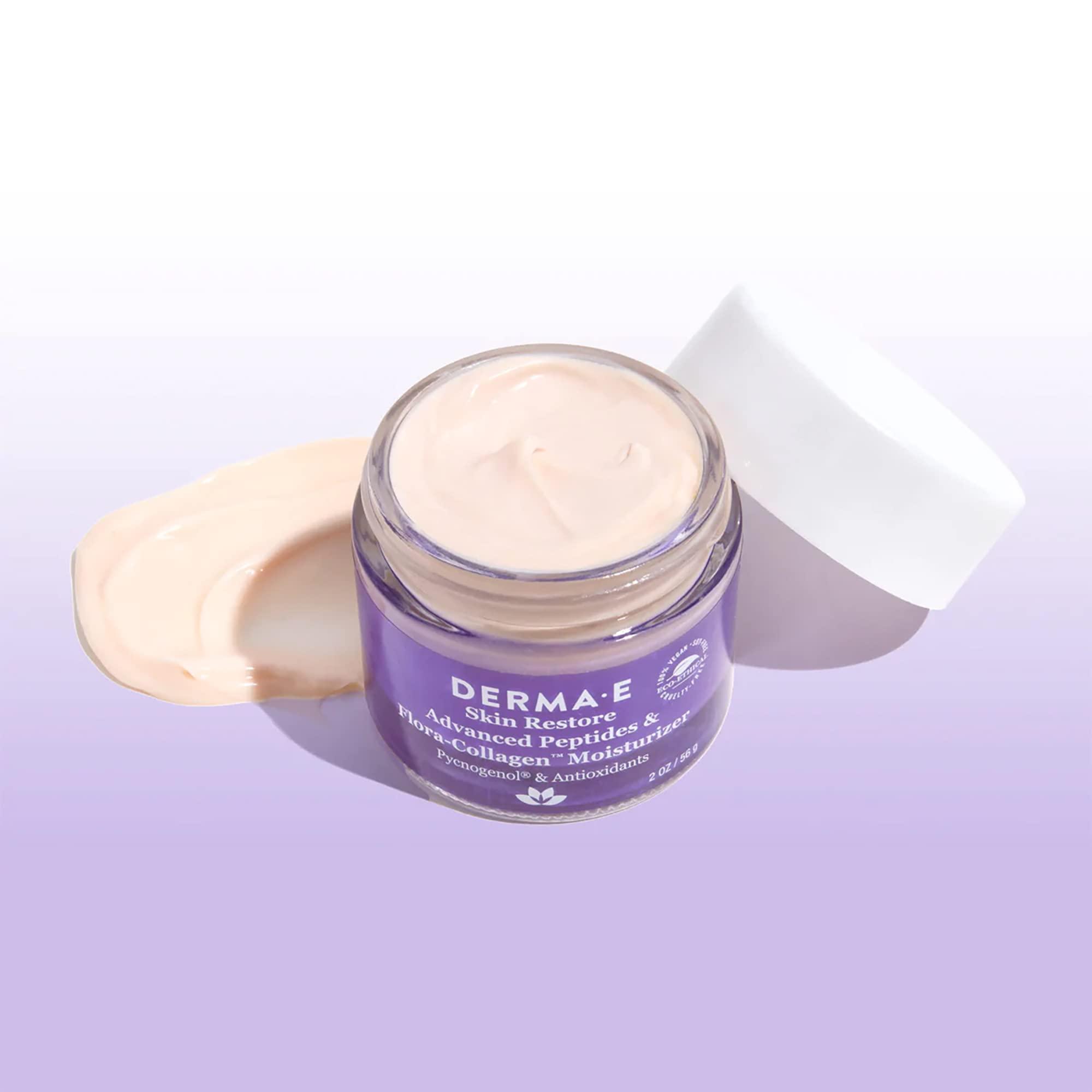 Derma E Derma E Advanced Peptides and Collagen Moisturizer Double Action Face Cream with Peptide Complex Intense Natural Collagen Moisture Day and Night Cream for Women, 2oz