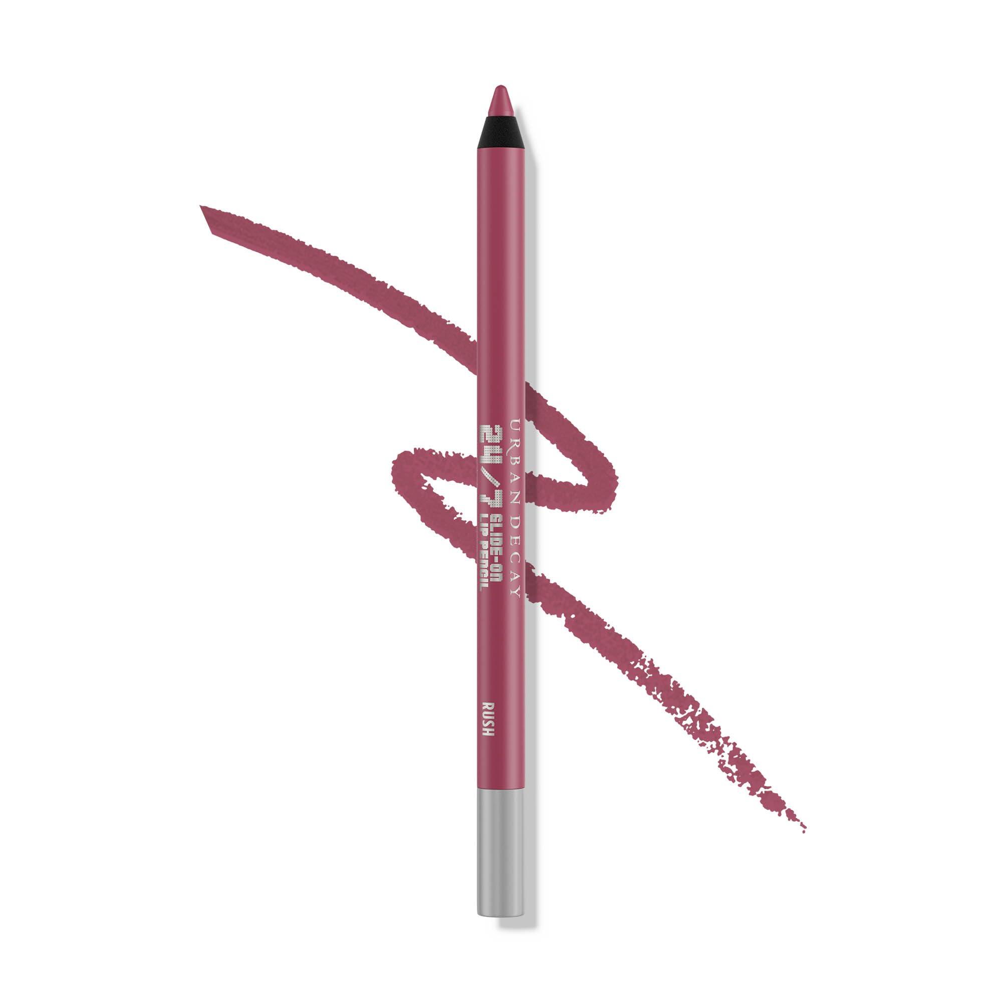 URBAN DECAY URBAN DECAY 24/7 Glide-On Waterproof Lip Pencil (Rush - Pink Mauve with Soft Pearl), Smudge-Proof, Longwearing Lip Liner, Smooth & Creamy Colors, Moisturizing Formula with Vitamin E - 0.04 oz
